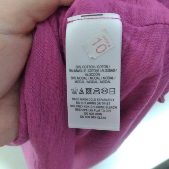 Free People So Easy Pink Ruffle Sleeve Pocket Modal & Cotton Blouse Size Small - Picture 10 of 11